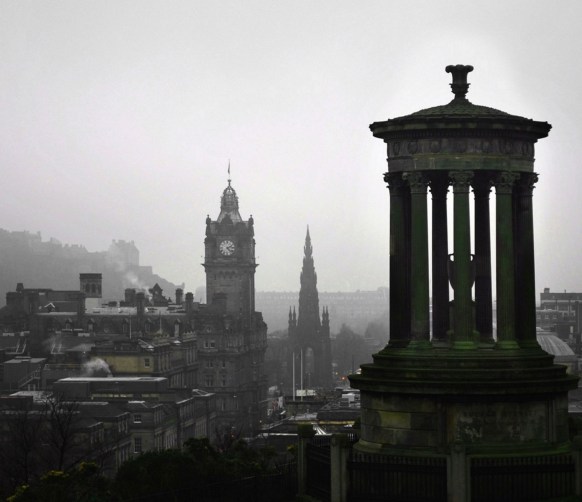 Calton HIll on a foggy day
